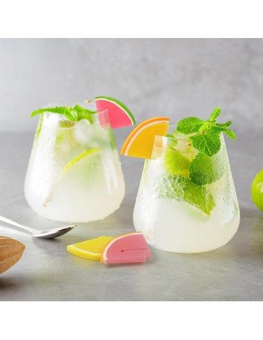 Marcadores de Bebida de Silicona Genuine Fred, Set de 6 Frutas