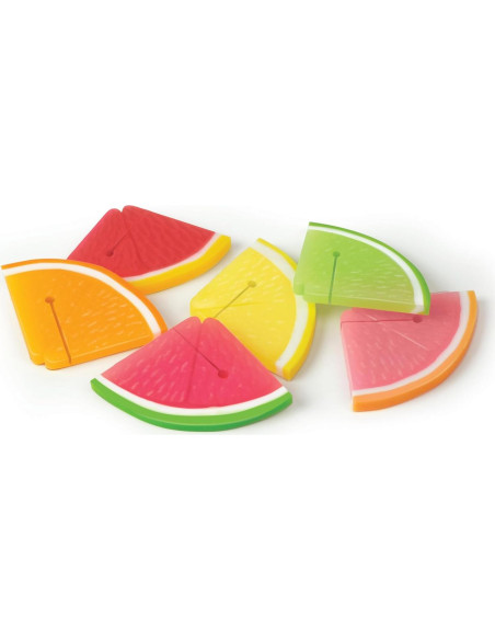Marcadores de Bebida de Silicona Genuine Fred, Set de 6 Frutas