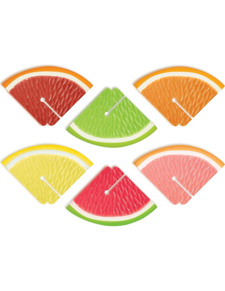 Marcadores de Bebida de Silicona Genuine Fred, Set de 6 Frutas