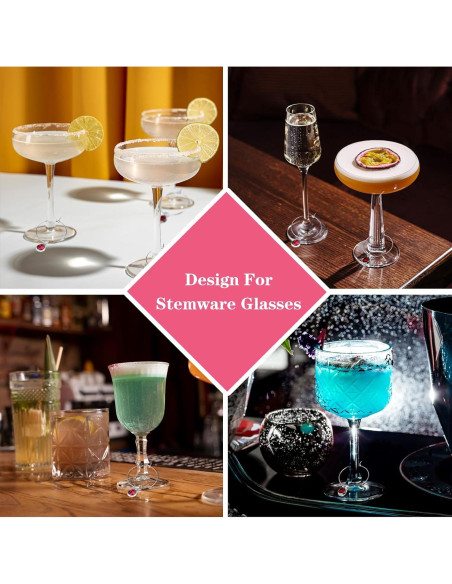 24 Charm para Copas de Vino Thinp - Marcadores de Verano