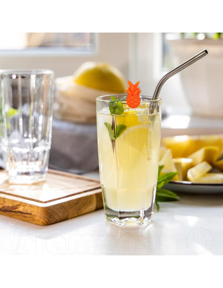12 Marcadores de Bebida de Piña Silicona Framendino