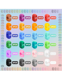 Set de 72 Marcadores de Copas de Vino Silicona 24 Colores 2