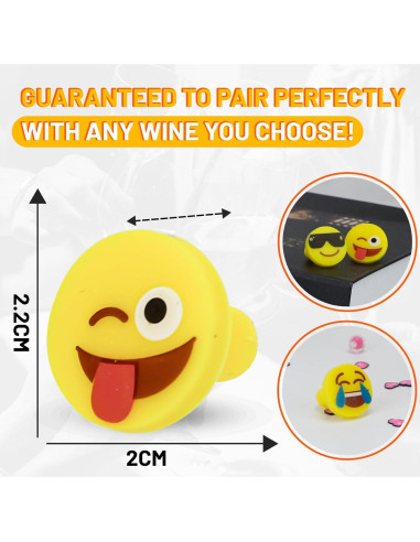 Marcadores de Bebida Emoji Reutilizables AB604 - 8 Piezas