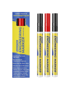 Marcadores Resistentes al Alcohol MAGIC TAG, Punta Fina, 3 Piezas