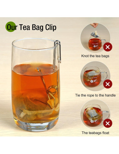 Clips para Bolsas de Té HOUSE AGAIN - Acero Inoxidable 10 Pzas