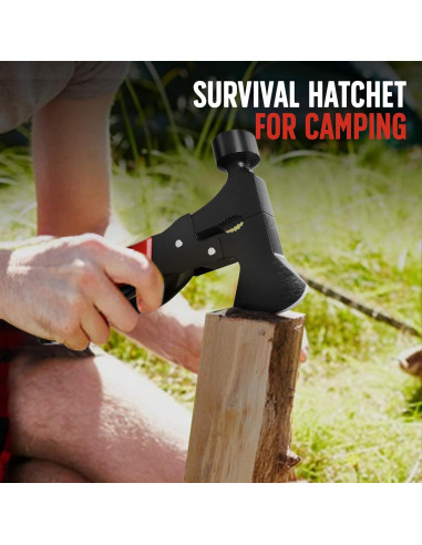 Hacha Multiherramienta SYMNTEM 15 en 1 Compacta Roja