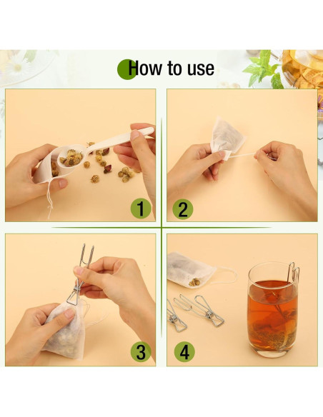 Clips para Bolsas de Té HOUSE AGAIN - Acero Inoxidable 10 Pzas