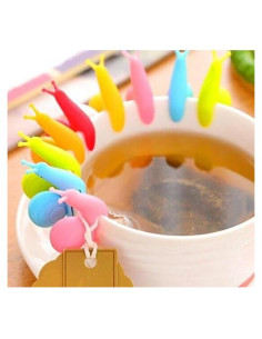 Soporte de Bolsa de Té Drhob 6 Pcs Silicona Caracol Colores