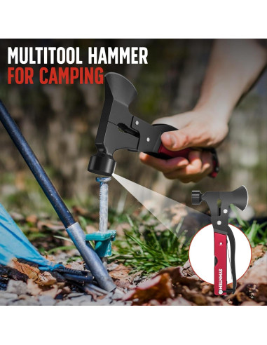 Hacha Multiherramienta SYMNTEM 15 en 1 Compacta Roja