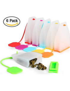 Paquete de 6 Infusores de Té de Silicona FineGood Reutilizables 2