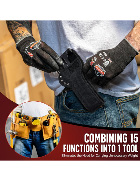 Hacha Multiherramienta SYMNTEM 15 en 1 Compacta Roja