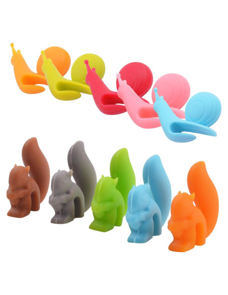 10 Soportes de Bolsa de Té Silicona Aylifu Multicolor Fiesta