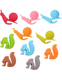 10 Soportes de Bolsa de Té Silicona Aylifu Multicolor Fiesta 2