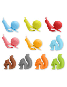 Soportes para Bolsas de Té UAIAGM - 10 Piezas Silicona Caracol y Ardilla