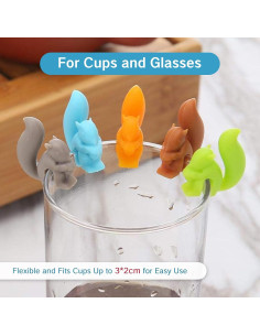 Soportes para Bolsas de Té UAIAGM - 10 Piezas Silicona Caracol y Ardilla 2