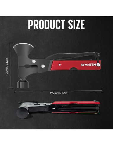Hacha Multiherramienta SYMNTEM 15 en 1 Compacta Roja