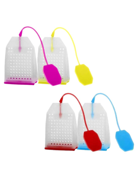 Infusores de Té de Silicona Dwwffer - Paquete de 4 Colores