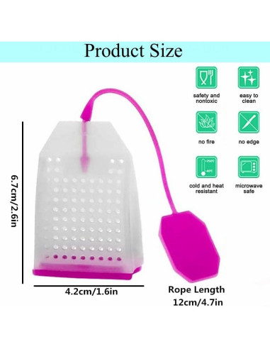 Infusores de Té de Silicona Dwwffer - Paquete de 4 Colores