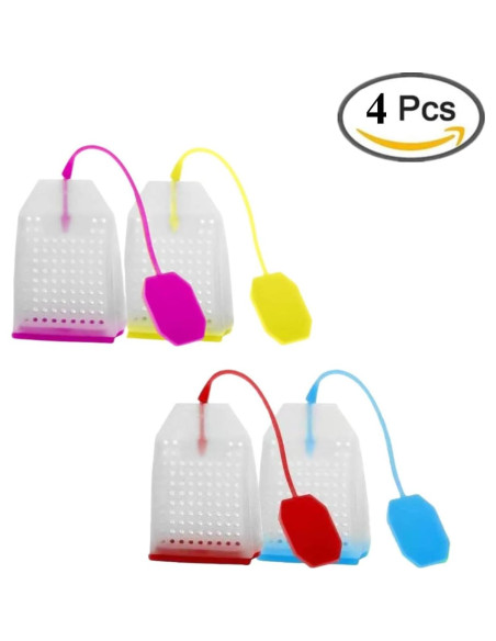 Infusores de Té de Silicona Dwwffer - Paquete de 4 Colores