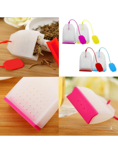 Infusores de Té de Silicona Dwwffer - Paquete de 4 Colores
