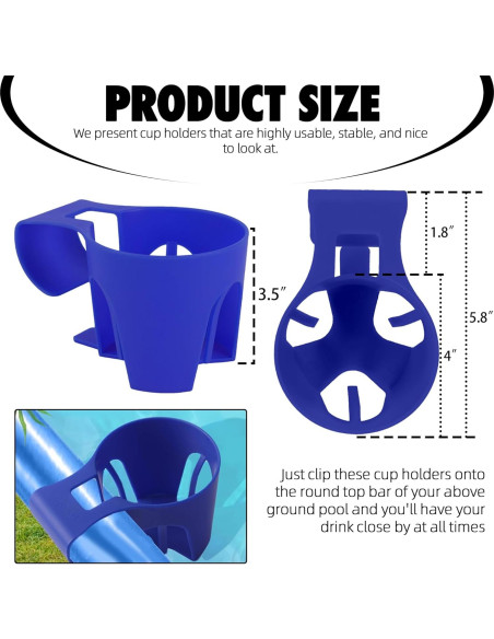 Soportes para vasos TonGass para piscinas elevadas - Azul