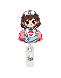 Carrete de Insignia de Enfermera Corazón Genérico 4.5 cm