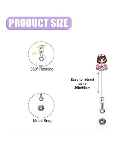 Carrete de Insignia de Enfermera Corazón Genérico 4.5 cm