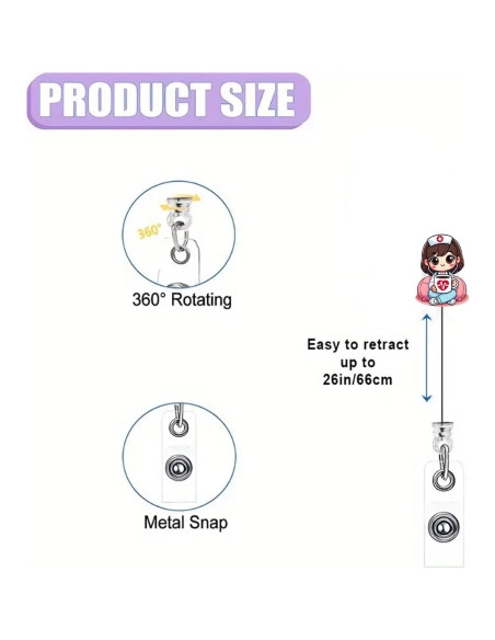 Carrete de Insignia de Enfermera Corazón Genérico 4.5 cm