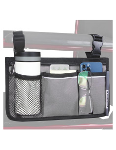 Bolsa Lateral para Silla de Ruedas HSGEZUOQI Gris Impermeable