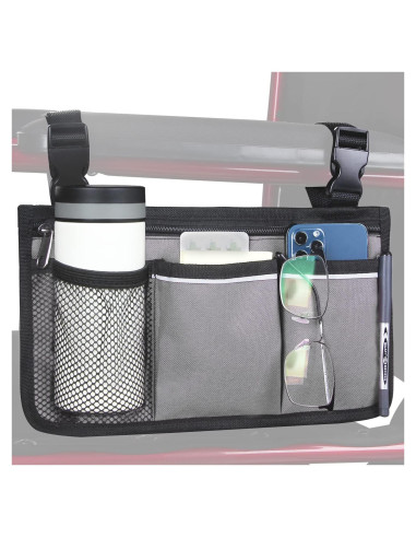 Bolsa Lateral para Silla de Ruedas HSGEZUOQI Gris Impermeable