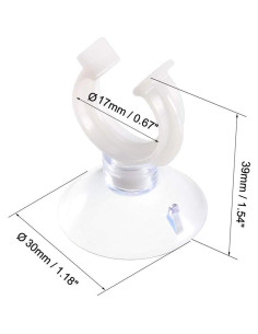 Clips de Ventosa para Tubos de Aire Acuario uxcell 17mm 12Pcs 2