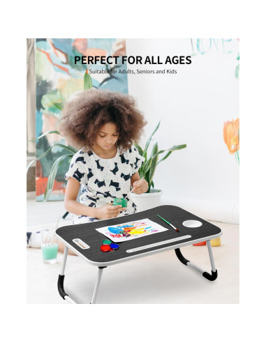 Mesa Plegable para Laptop FISYOD 59.7x39.9 cm Negra