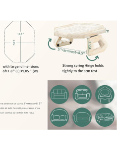 Mesa de Bandeja de Clip Vesuna de Madera Plegable 30x22.8 cm 2