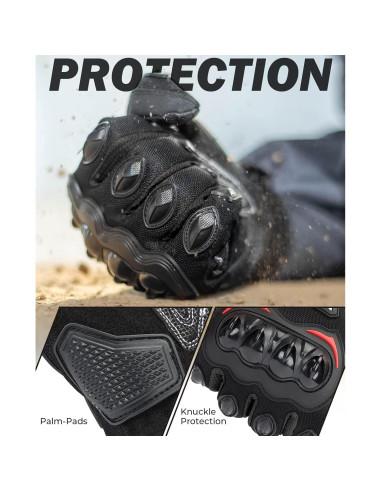 Guantes de Motocicleta KEMIMOTO L Transpirables Negro