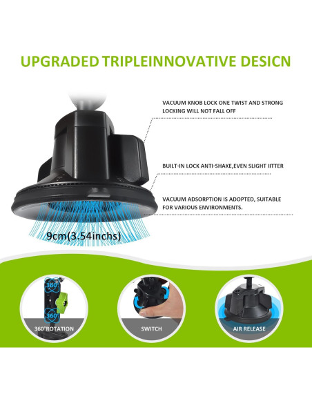 Soporte de Ventosa HYS para Micrófono de Radio 9 cm