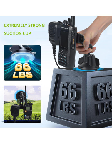 Soporte de Ventosa HYS para Micrófono de Radio 9 cm