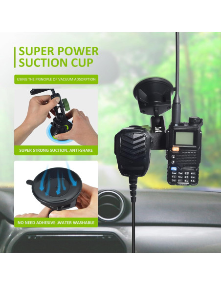 Soporte de Ventosa HYS para Micrófono de Radio 9 cm