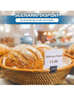 20 Soportes de Plástico Negro Reutilizables Teenyyou para Etiquetas 2