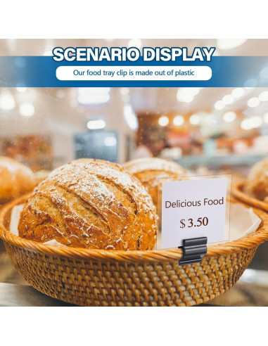 20 Soportes de Plástico Negro Reutilizables Teenyyou para Etiquetas