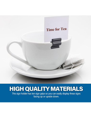 20 Soportes de Plástico Negro Reutilizables Teenyyou para Etiquetas