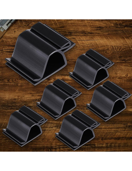 20 Soportes de Plástico Negro Reutilizables Teenyyou para Etiquetas