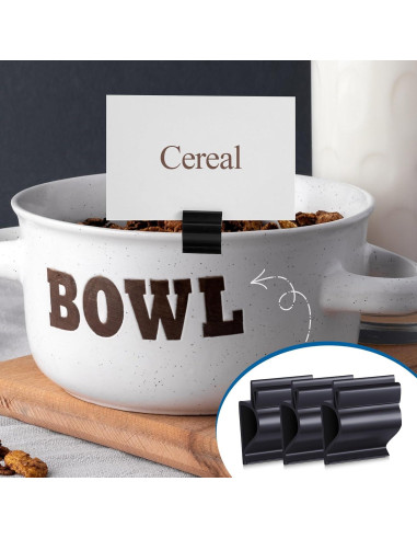 20 Soportes de Plástico Negro Reutilizables Teenyyou para Etiquetas