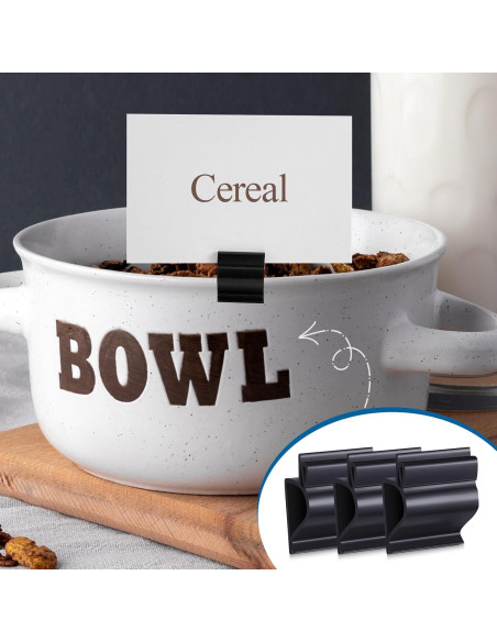 20 Soportes de Plástico Negro Reutilizables Teenyyou para Etiquetas