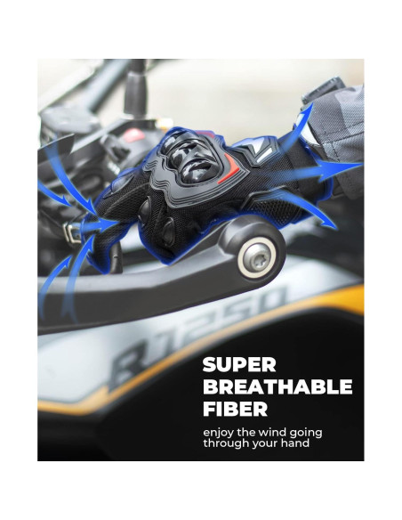 Guantes de Motocicleta KEMIMOTO L Transpirables Negro