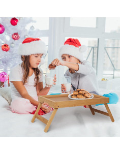 Mesa Bandeja de Cama Plegable Artmeer de Bambú 52.1x23.6cm 2