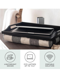 Bandeja de Madera Rossie Home con Cojín Desmontable 44.5x34.3cm 2