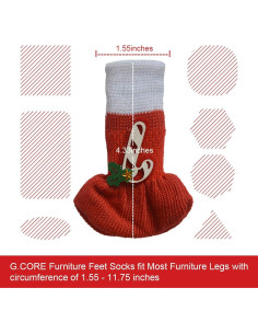 16 Calcetines Antideslizantes para Patas de Sillas G.CORE Rojo 2
