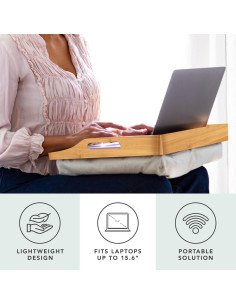 Bandeja de Cama de Madera de Bambú Rossie Home 76107 - 42x33 cm 2