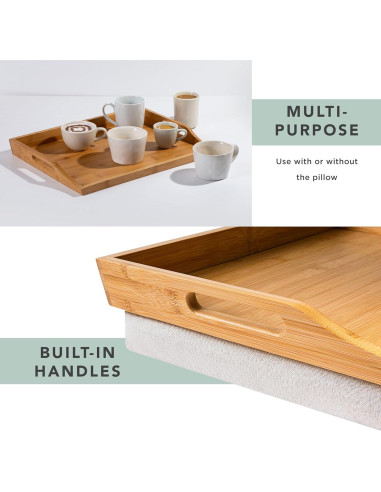 Bandeja de Cama de Madera de Bambú Rossie Home 76107 - 42x33 cm