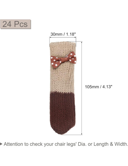 Calcetines Protectores para Patas de Silla uxcell - 24 Pcs Beige